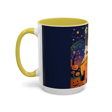 🧙‍♀️🎃 The Witch Of Pumpkin Moon Hollow Colorful Mug – Whimsical Halloween Magic