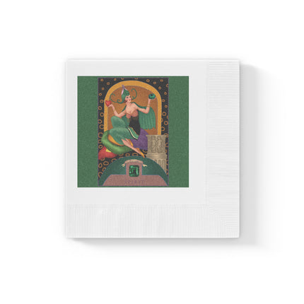 May & Emerald Zodiac White Coined Napkins