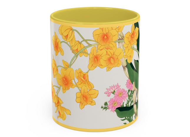 Golden Bow Orchid by Tanigami Kônan Colorful Mugs (11oz, 15oz)