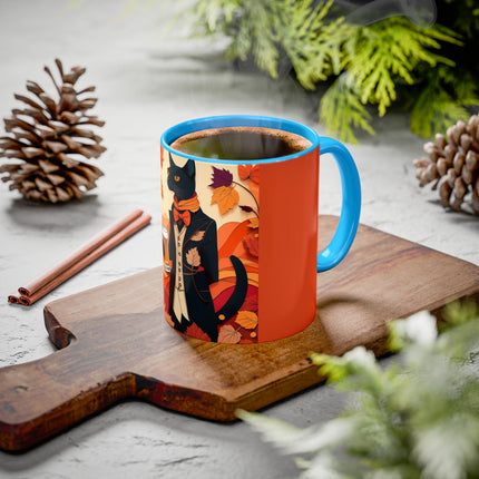 Siamese Cat at an Autumn Harvest Fair Colorful Mugs (11oz, 15oz)