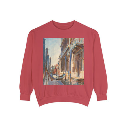 Gondola Moorings on the Grand Canal by John Singer Sargent Unisex Garment-Dyed Sweatshirt