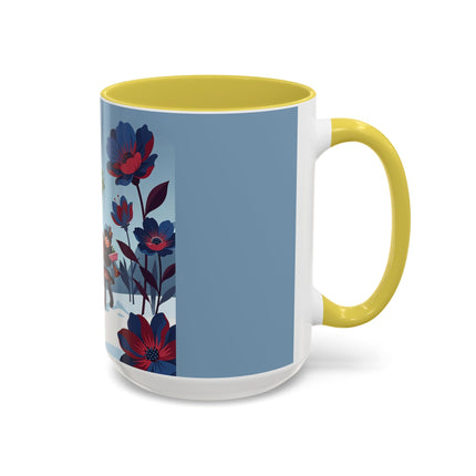 🎁🌺 The Christmas Gift Garden Stroll Colorful Mug – Art Deco Holiday Fantasy