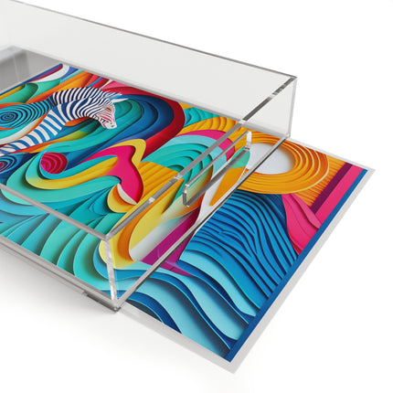 Surfing Zebra Acrylic Serving Tray