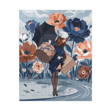 ☂️🌺 The Lady Of The Traveling Garden Puzzle – Art Deco Floral Adventure