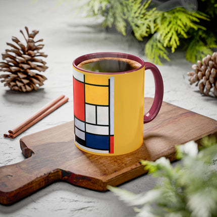 Composition with Red, Yellow, Blue, and Black by Piet Mondrian Colorful Mugs (11oz, 15oz)