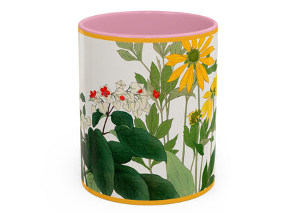 Clerodendrum & Rudbeckia Flower by Tanigami Kônan Colorful Mugs (11oz, 15oz)