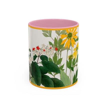 Clerodendrum & Rudbeckia Flower by Tanigami Kônan Colorful Mugs (11oz, 15oz)