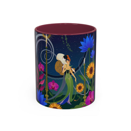 The Lady Of The Starlit Candles Colorful Mugs – Art Deco Theatrical Romance