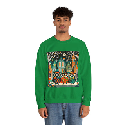 Night of the Trick-or-Treating Owlets Unisex Heavy Blend™ Crewneck Sweatshirt