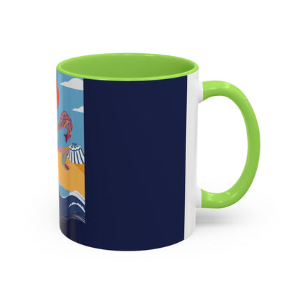 Beachside Promenade Colorful Mugs – Chic Summer Stroll & Coastal Glamour