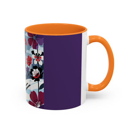 🎿❄️ The Winter Flower Skier Colorful Mug – Art Deco Alpine Fantasy