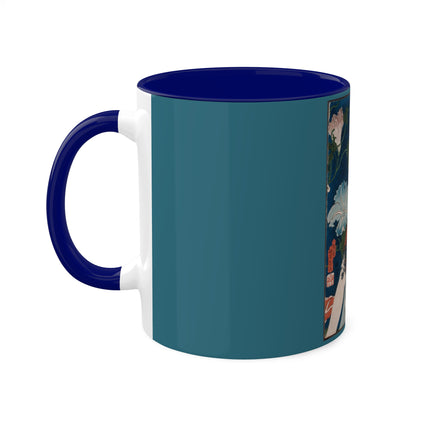 Modern Gallants with Morning Glories by Tsukioka Yoshitoshi Colorful Mugs, 11oz