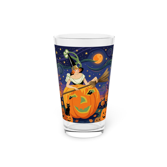 🧙‍♀️🎃 The Witch Of Pumpkin Moon Hollow Glass, 16oz – Whimsical Halloween Magic