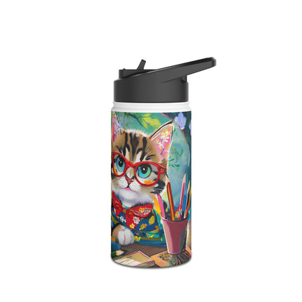 Kitten Scholars Stainless Steel Water Bottle