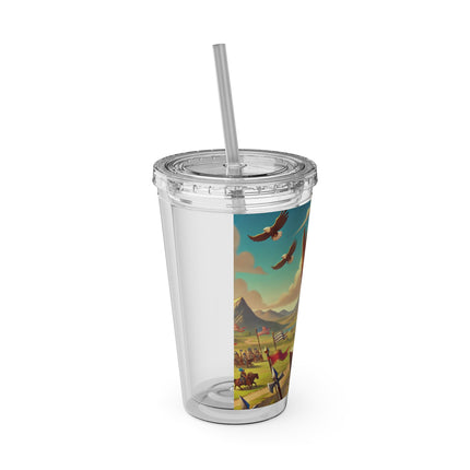 Watchful Guardian Sunsplash Tumbler with Straw, 16oz