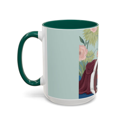 The Lady Of The Scarlet Chaise Colorful Mugs – Art Deco Romantic Elegance