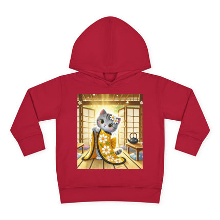 Playful Kitten in the Tea Room Toddler Pullover Fleece Hoodie