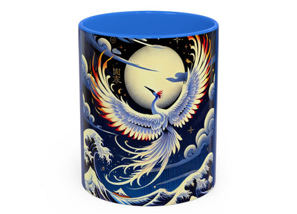 Majestic White Crane Colorful Mugs (11oz, 15oz)