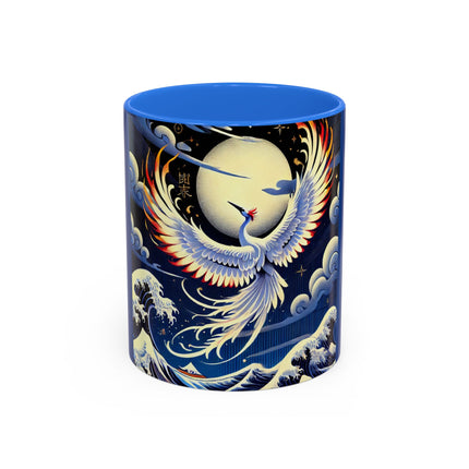 Majestic White Crane Colorful Mugs (11oz, 15oz)