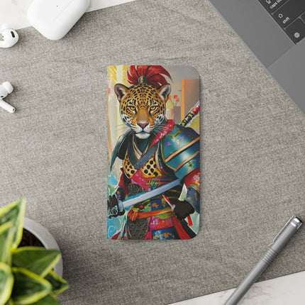 🐆⚔️ Circuit Samurai Jaguar Flip Case – Neon Power & Electric Honor