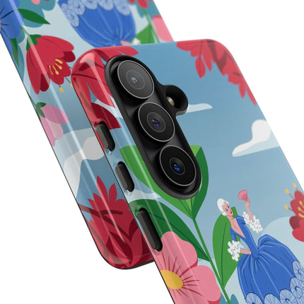 🌺🪭 The Lady Of The Grand Flower Terrace Phone Case – Art Deco Garden Elegance