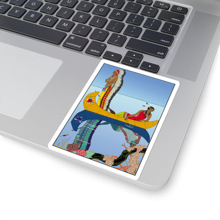 Le long du Missouri (Indian couple on the Missouri River) by George Barbier Kiss-Cut Stickers (4 Sizes)