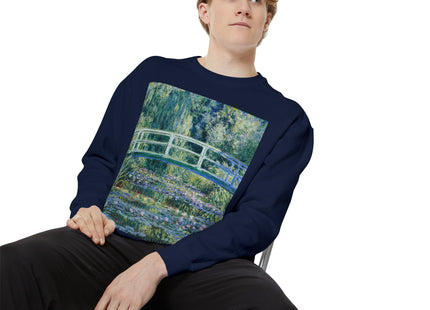 Water Lilies and Japanese Bridge by Claude Monet Unisex Garment-Dyed Sweatshirt