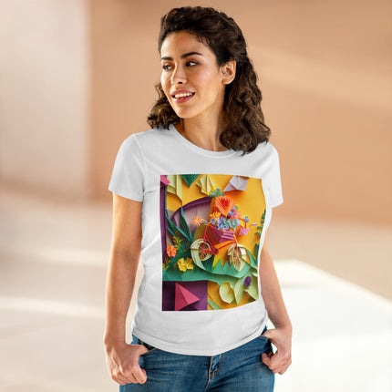 Origami Bicycle Women's Midweight Cotton Tee