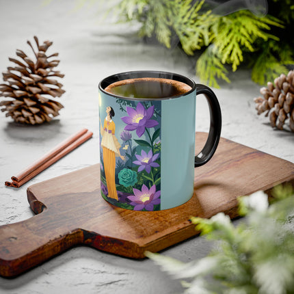 The Lady Of The Moonlit Garden Colorful Mugs – Art Deco Botanical Serenity