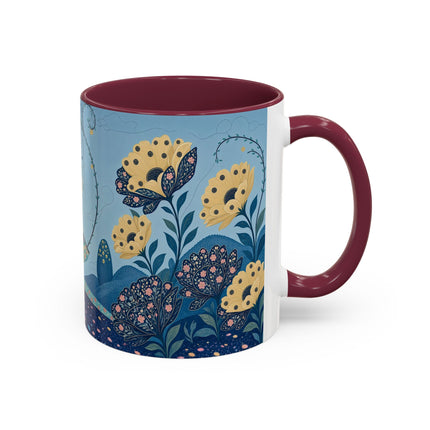 🌼🦋 The Enchanted Butterfly Garden Promenade Colorful Mug – Art Deco Floral Whimsy