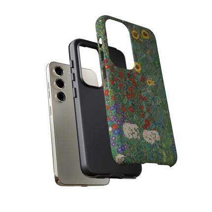 Farm Garden with Sunflowers by Gustav Klimt Phone Cases