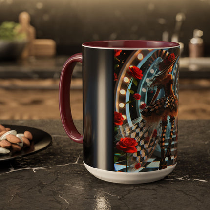 Halloween Witch Through the Mirror Colorful Mugs (11oz, 15oz)