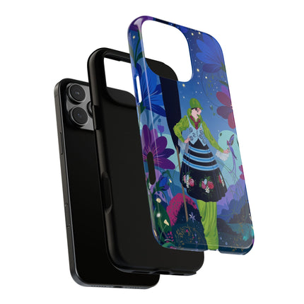 🌸🐦 The Lady Of The Midnight Bird Garden Phone Case – Art Deco Floral Fantasy