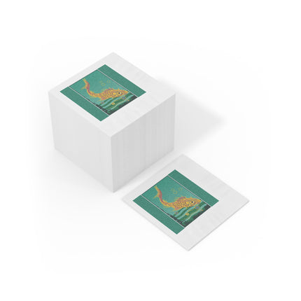 Golden Serenity White Coined Napkins