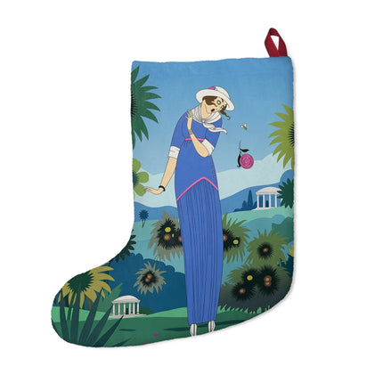 🌻🐝 The Secret Language Of Flowers Christmas Stocking – Art Deco Whimsical Garden Elegance
