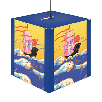 Golden Seas and Whimsical Dreams Light Cube Lamp