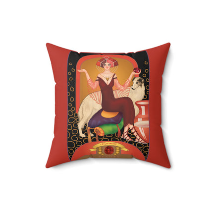January & Garnet (from the Gem Series) by Sofia Chiostri Spun Polyester Square Pillow