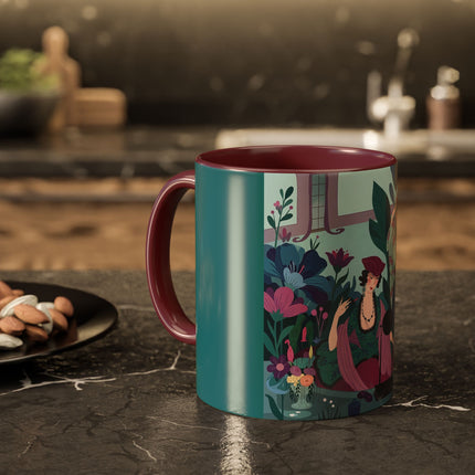 The Ladies Of The Secret Masquerade Colorful Mugs – Art Deco Floral Mystery
