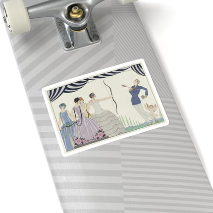 Visez au coeur, belles dames! by George Barbier Kiss-Cut Stickers (4 Sizes)