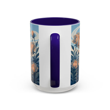 ☔🌸 The Grand Floral Journey Colorful Mug – Art Deco Travel Elegance