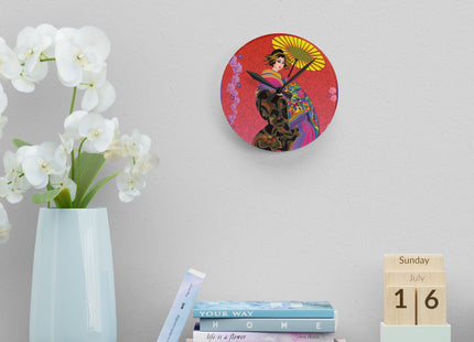 Enchanting Geisha Acrylic Wall Clock