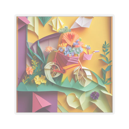 Origami Bicycle Kiss-Cut Stickers (4 Sizes)