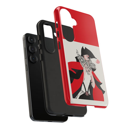 Crimson Masquerade Phone Case – Dramatic Grace & Bold Elegance