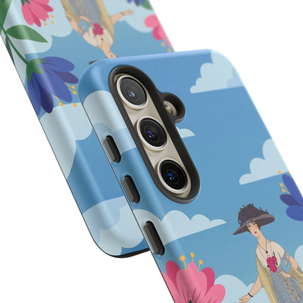 🌸🎩 The Lady Of The Grand Flower Garden Phone Case – Art Deco Fashion Illustration