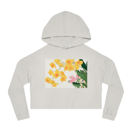 Golden Bow Orchid by Tanigami Kônan Women’s Cropped Hooded Sweatshirt