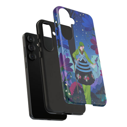 🌸🐦 The Lady Of The Midnight Bird Garden Phone Case – Art Deco Floral Fantasy