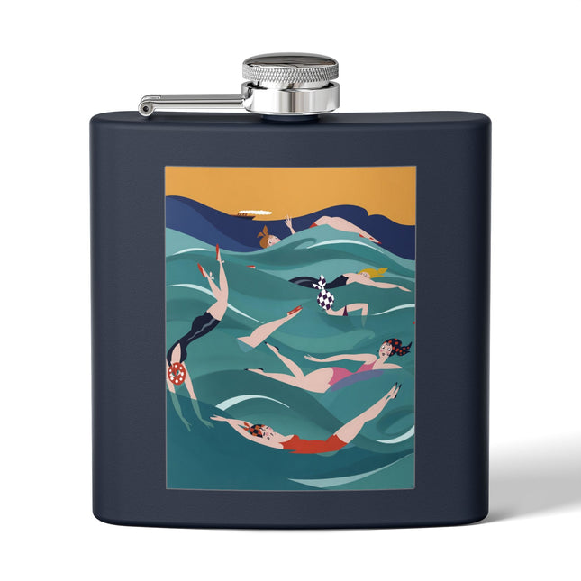 Summer Splash Stainless Steel Flask – Retro Beach Joy & Carefree Summer Vibes