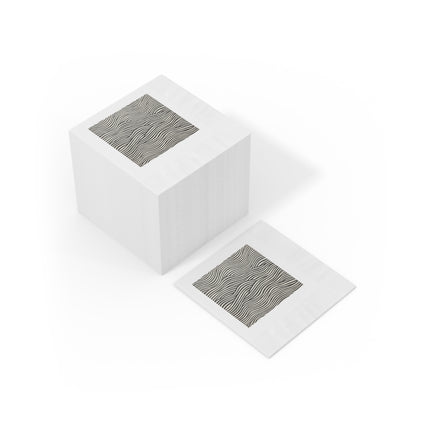 Wave Pattern on White Coined Napkins