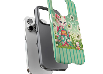 Geisha Kitten and the Dandelion Phone Cases