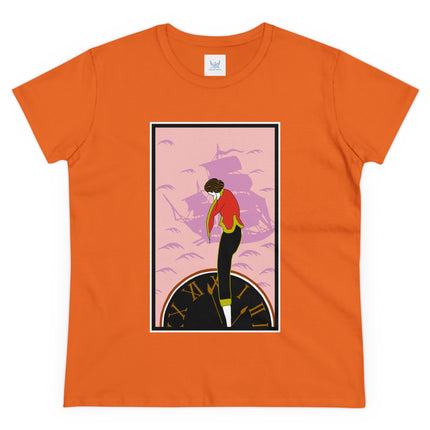 Woman Waiting for her Beloved at 1:59 by Kobayashi Kaichi Women's Midweight Cotton Tee